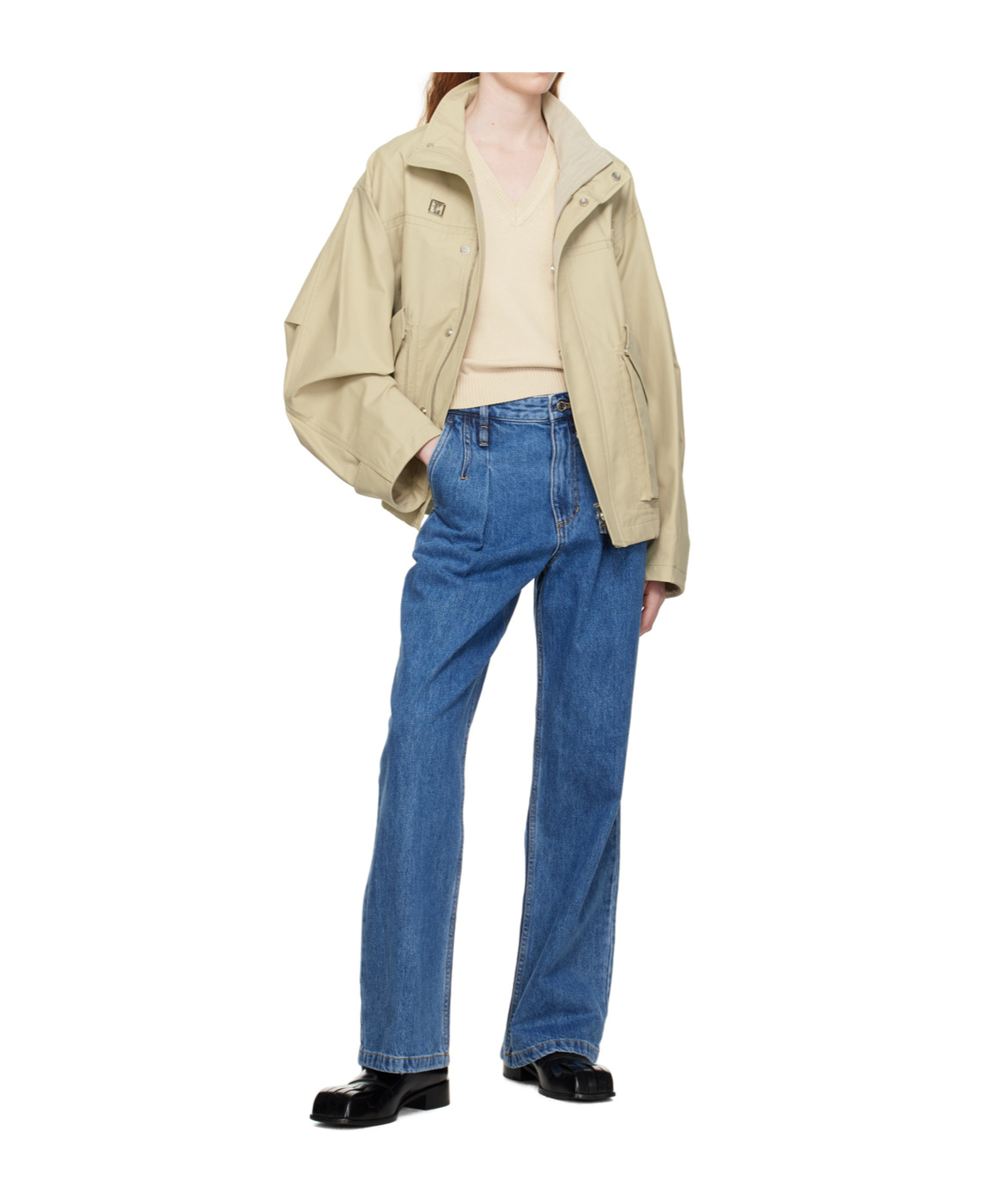 Wooyoungmi Logo-patch Cotton Lightweight Jacket In Neutral