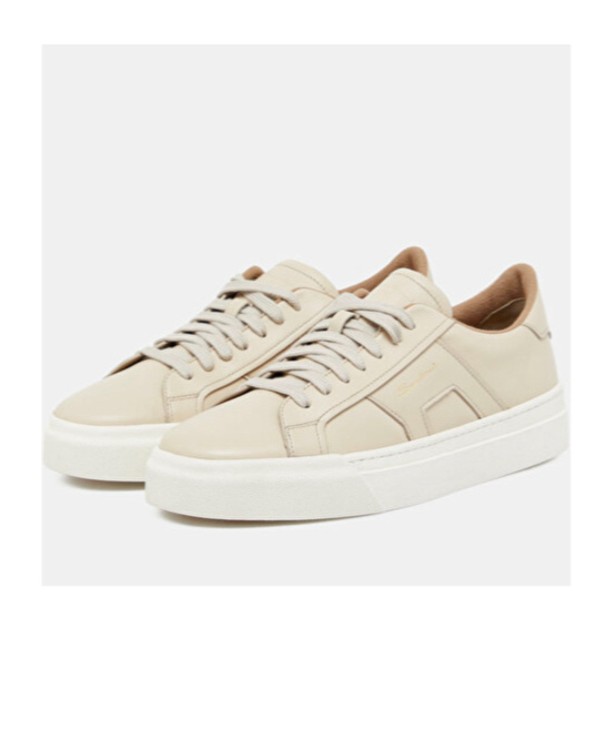 Santoni Double Buckle Sneakers In White