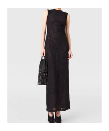 Stella Mccartney Sleeveless Crewneck Lace Midi Dress In Black