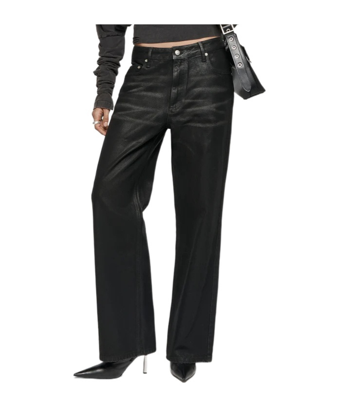 Misbhv Coated Details Jeans Leggings In Black