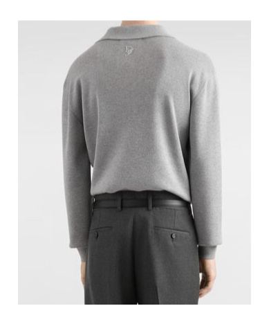 Dolce & Gabbana Long Sleeves Wool Blend Sweater In Gray