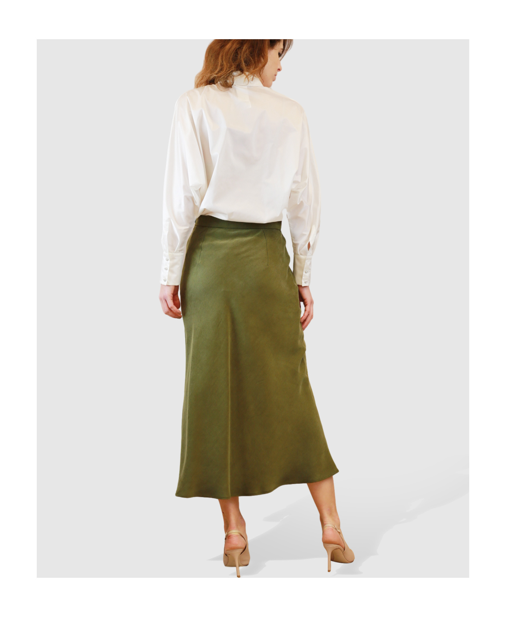 Max Mara Studio Clan Buttoned Long-sleeved Top In Green