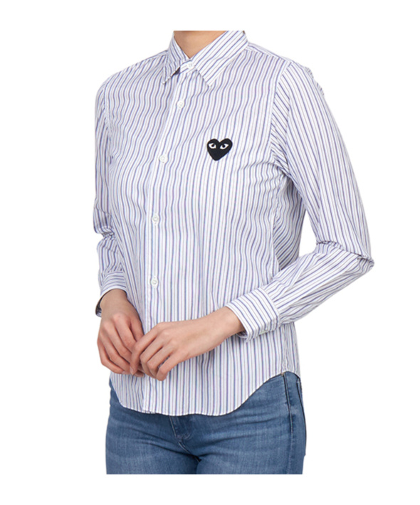 Comme Des Garçons Play Long Sleeve Shirt In Multi