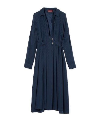 Gucci Gg And Chain Silk Jacquard Dress