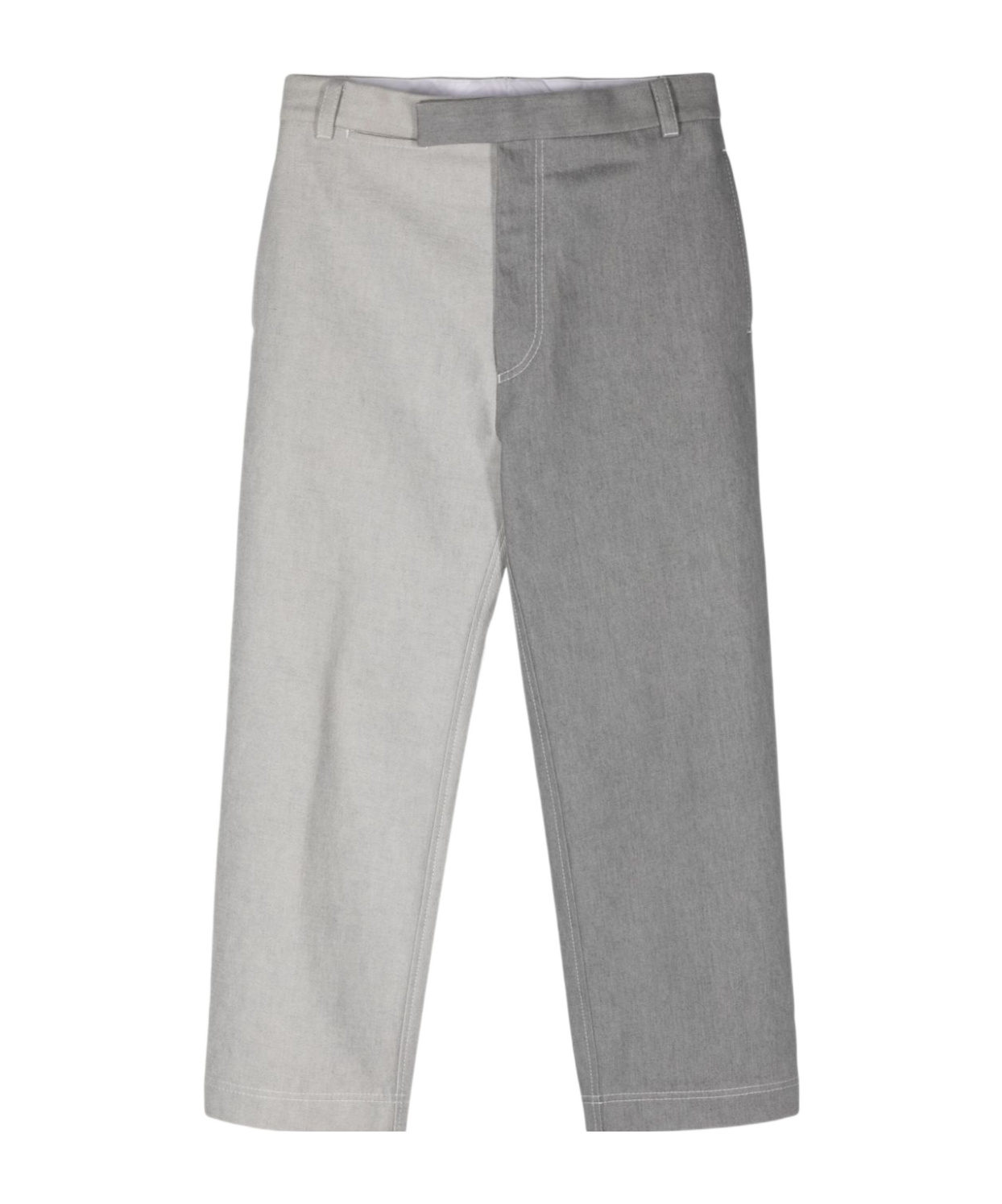 Thom Browne Tailored Trousers With Two-tone Legs In Gray