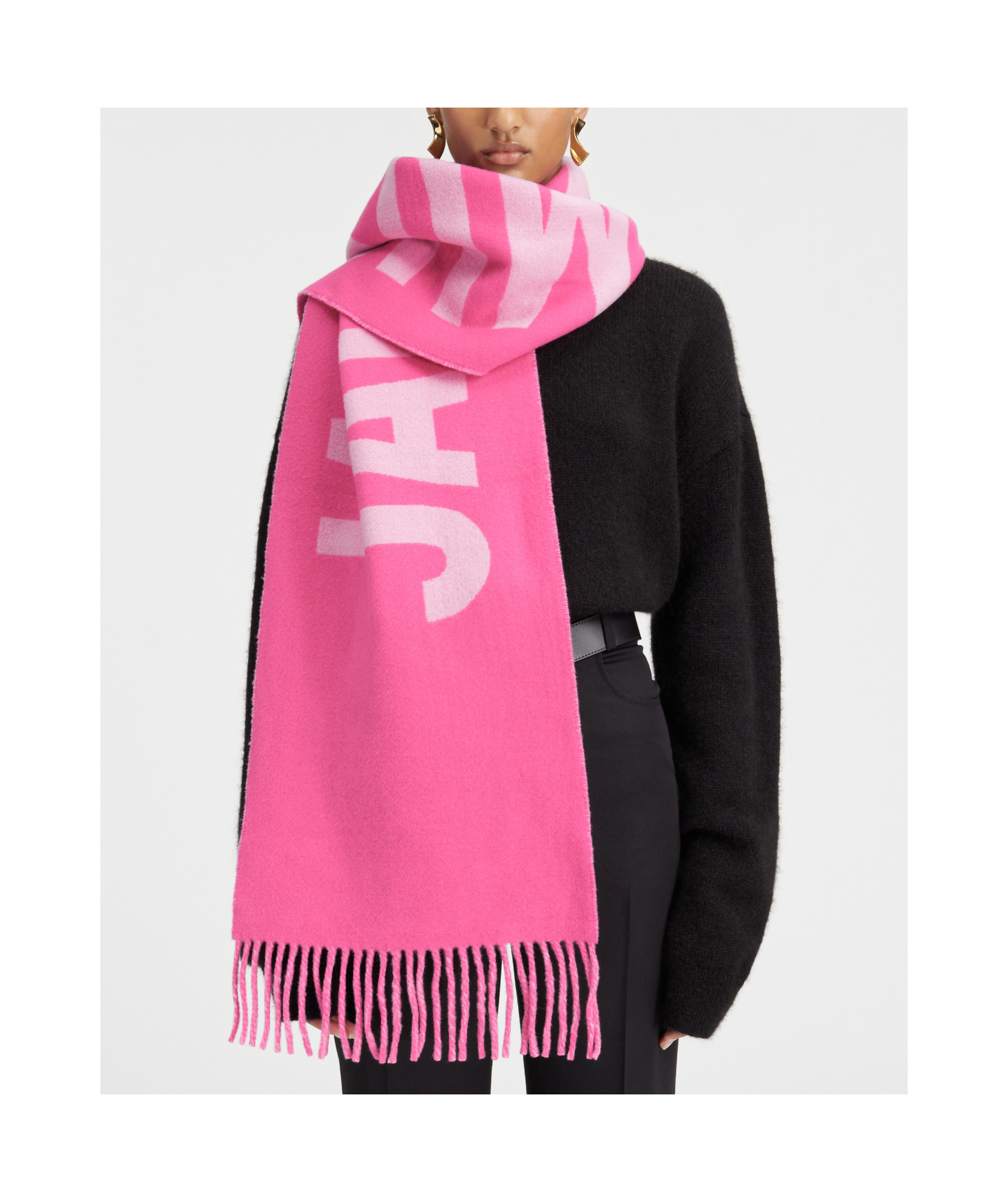 Jacquemus Wool Scarf In Pink