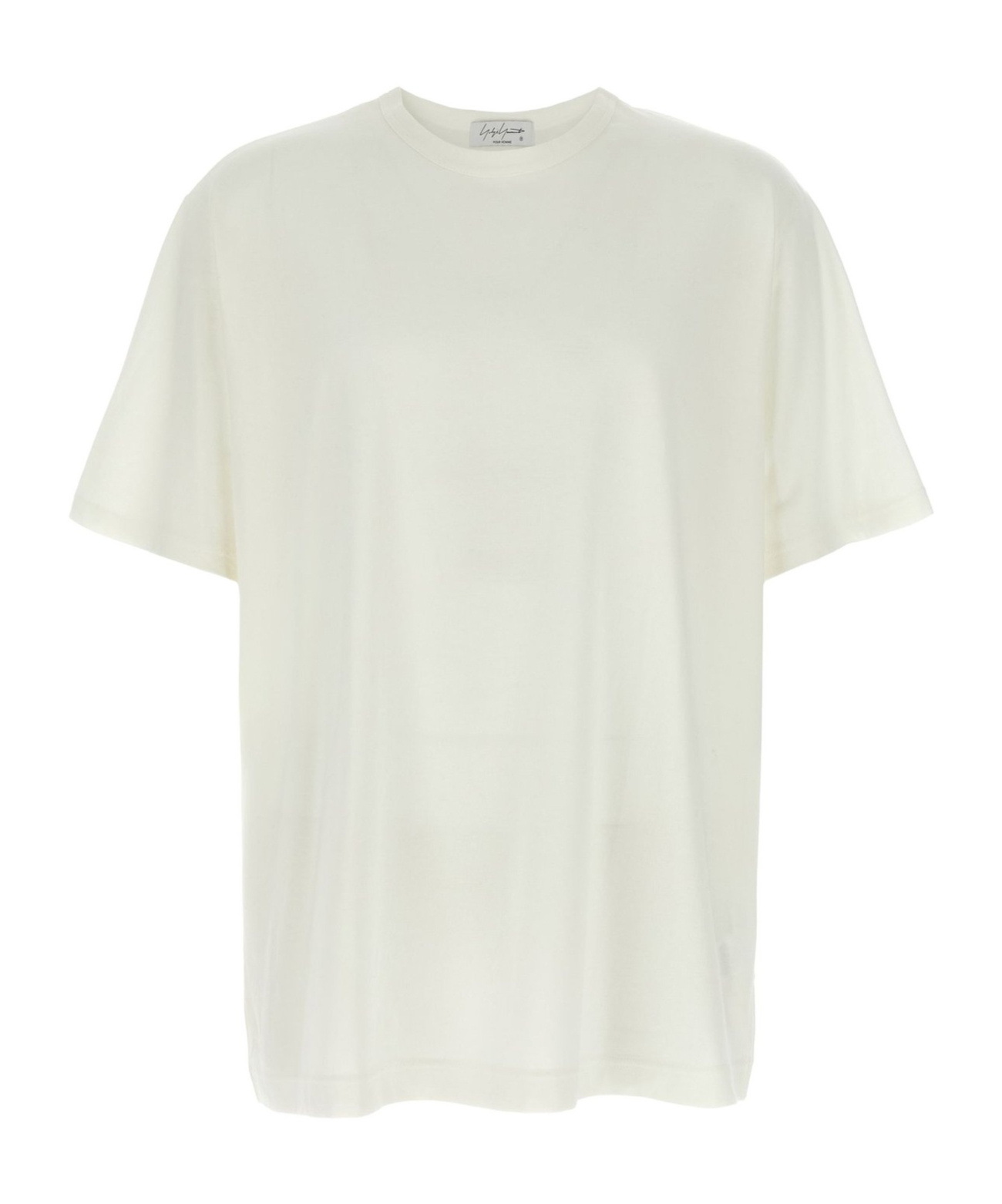 Yohji Yamamoto Crew Neck Graphic Print Short Sleeves T-shirt In Neutral