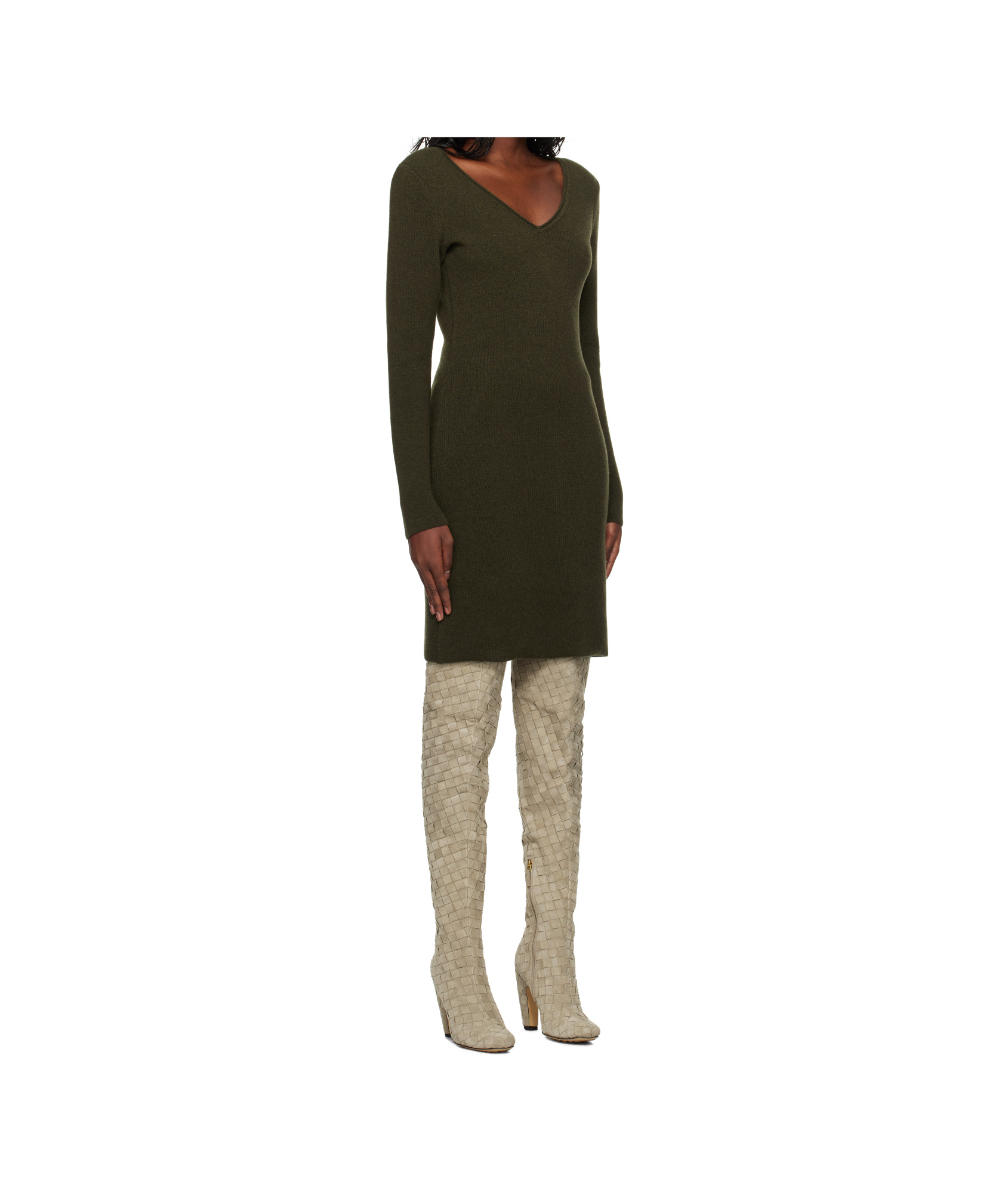 Ferragamo Long-sleeved Dress In Black