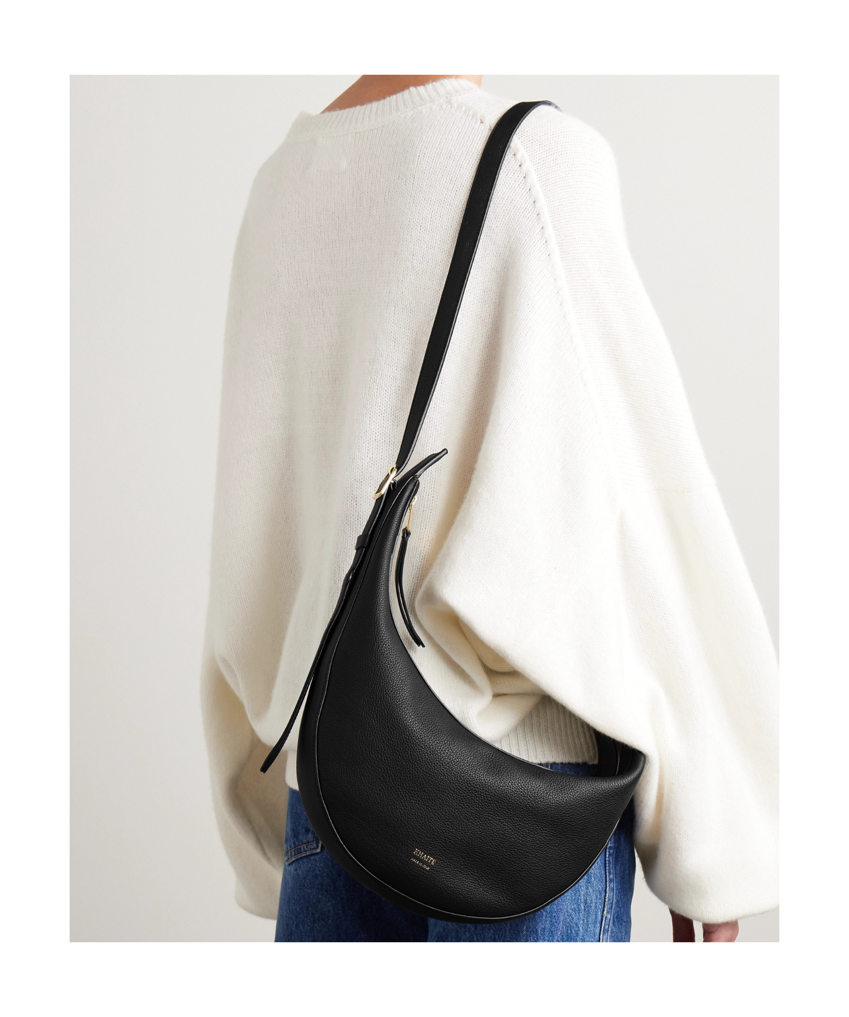 Khaite Augustina Small Leather Cross-body Bag In Black