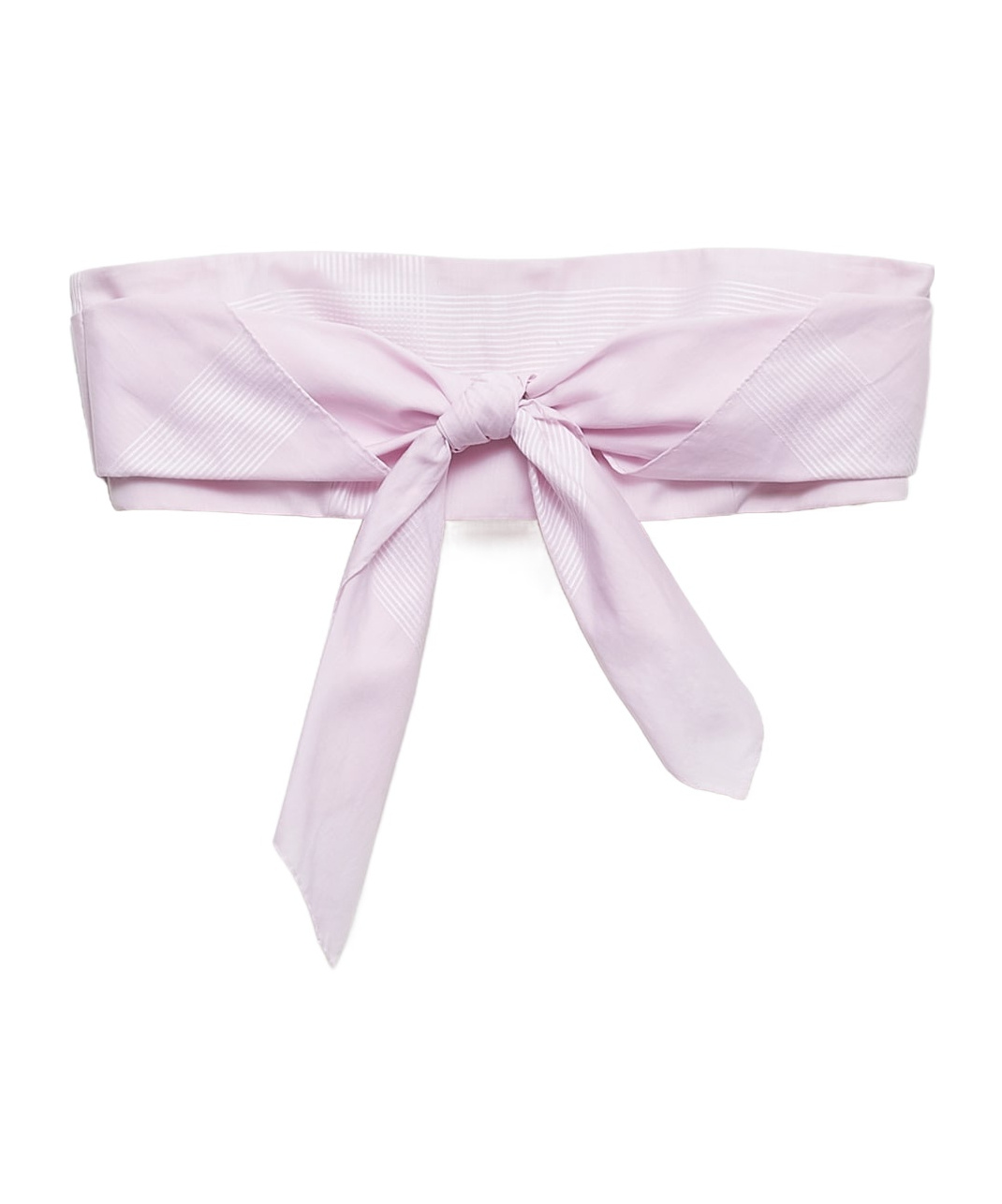 Prada Checked Cotton Bandeau Top In Snow Pink