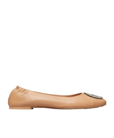 Tory Burch Ballerinas Double T Aus Veloursleder In Nude