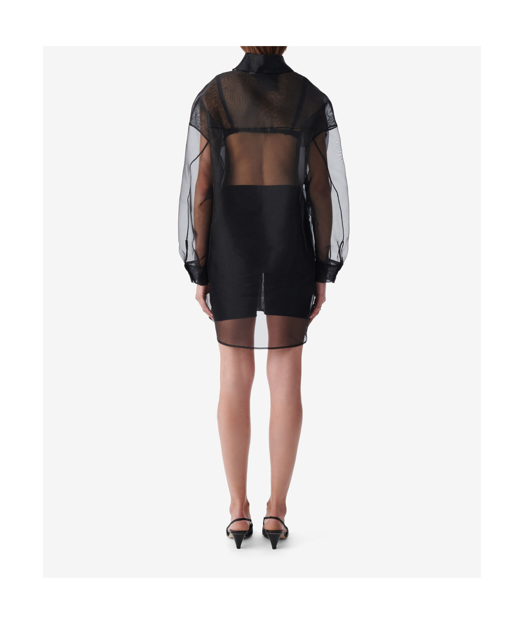 Iro Long Sleeve Sheer Shirt In Black