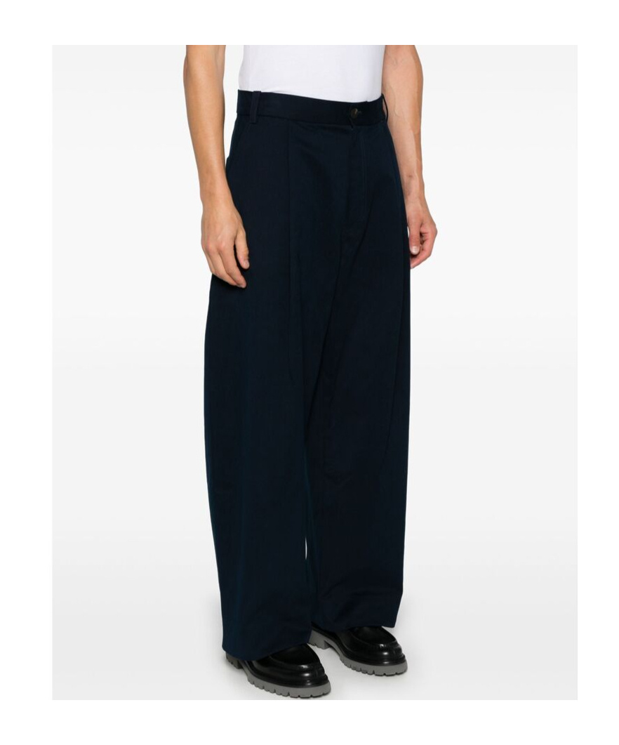 Studio Nicholson Sorte Cropped Cotton-twill Trousers In Black