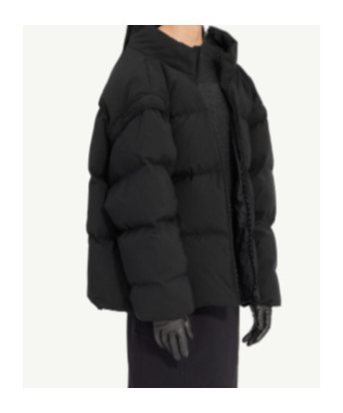 Mm6 Maison Margiela Short Puffer Jacket High Collar In Black