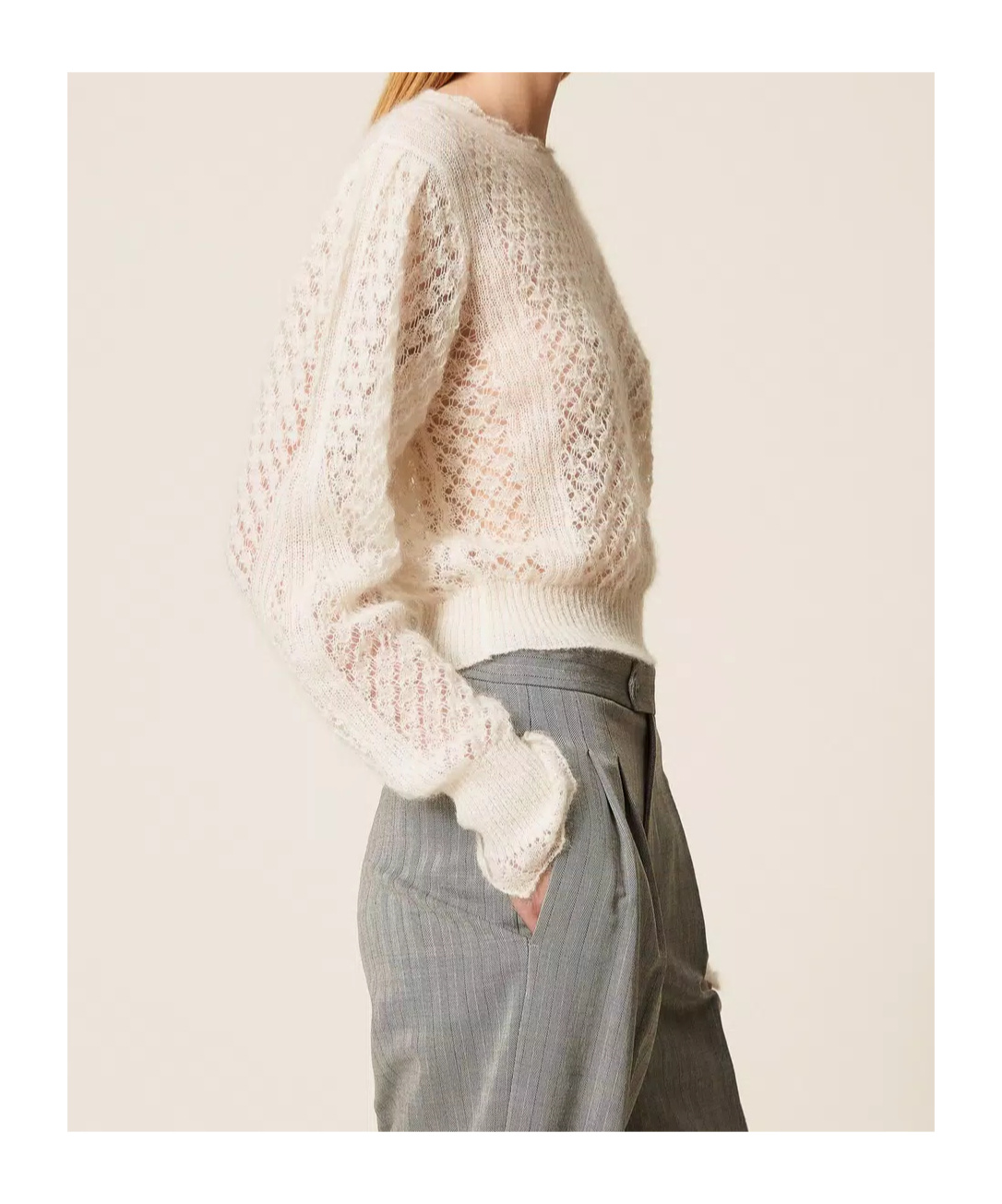 Twinset Lace Crew Neck Sweater