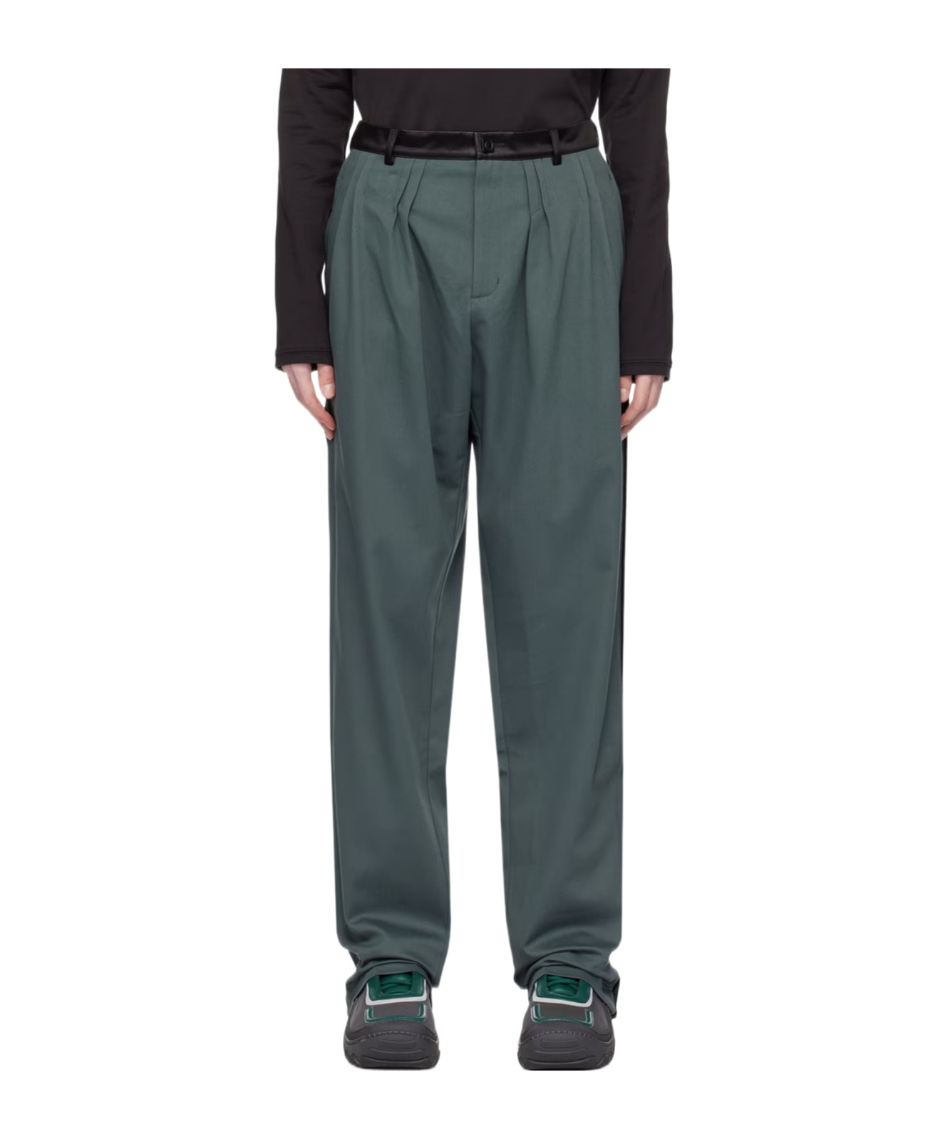 Kiko Kostadinov Belt-lined Casual Pants In Green