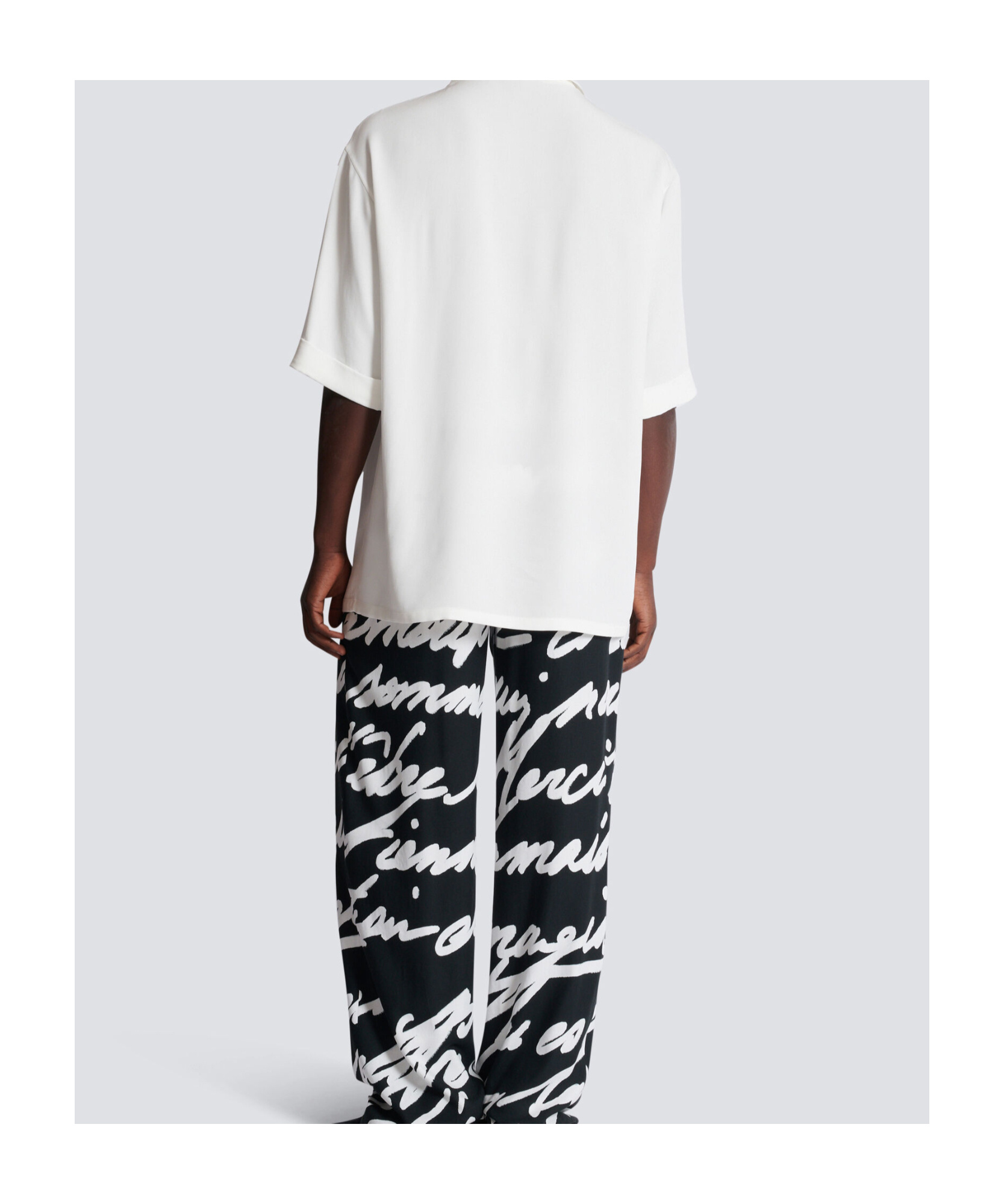 Balmain Love Letter Embroidered Collared T-shirt In White