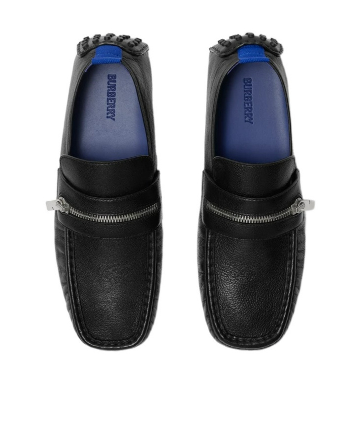 Burberry Slip-ons With Metal Hardware Detail In Black