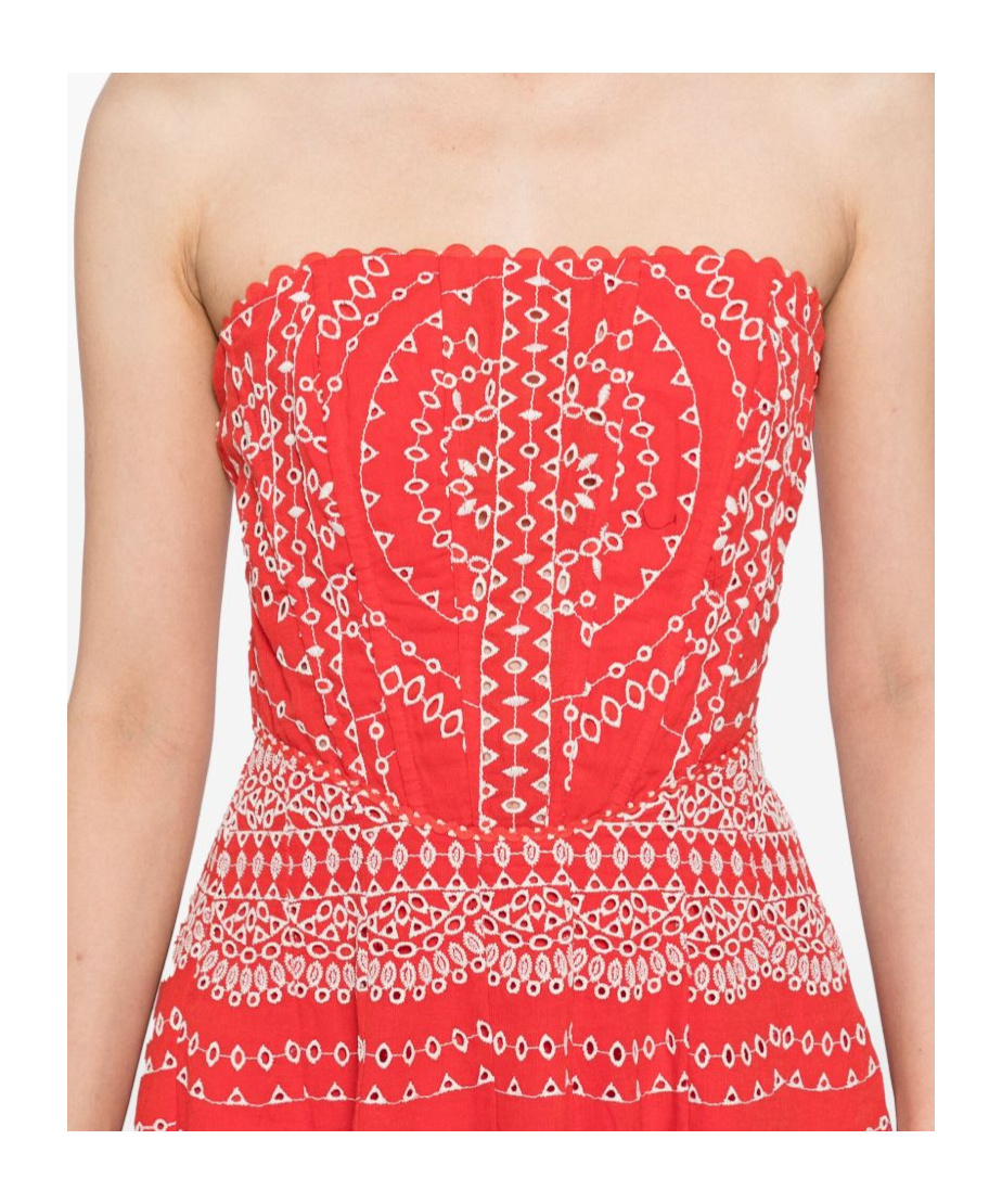 Charo Ruiz Iris Embroidered Cotton Midi Dress