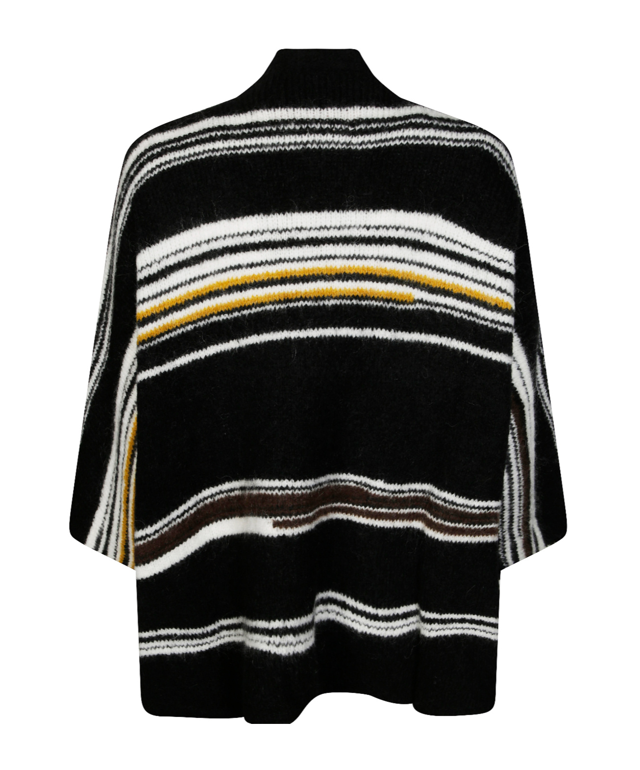 Missoni Open Front Maxi Cardigan With Bold Striped Pattern And Wide Sleeves In Black