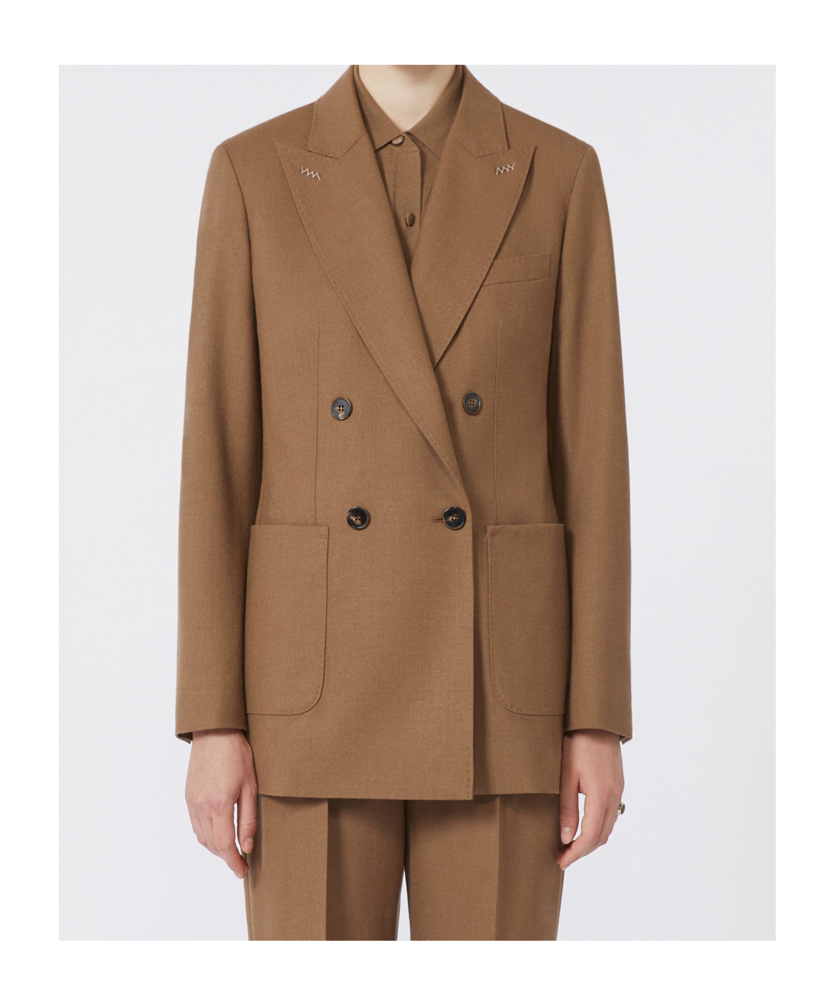 Max Mara Double-breasted Blazer In Brown
