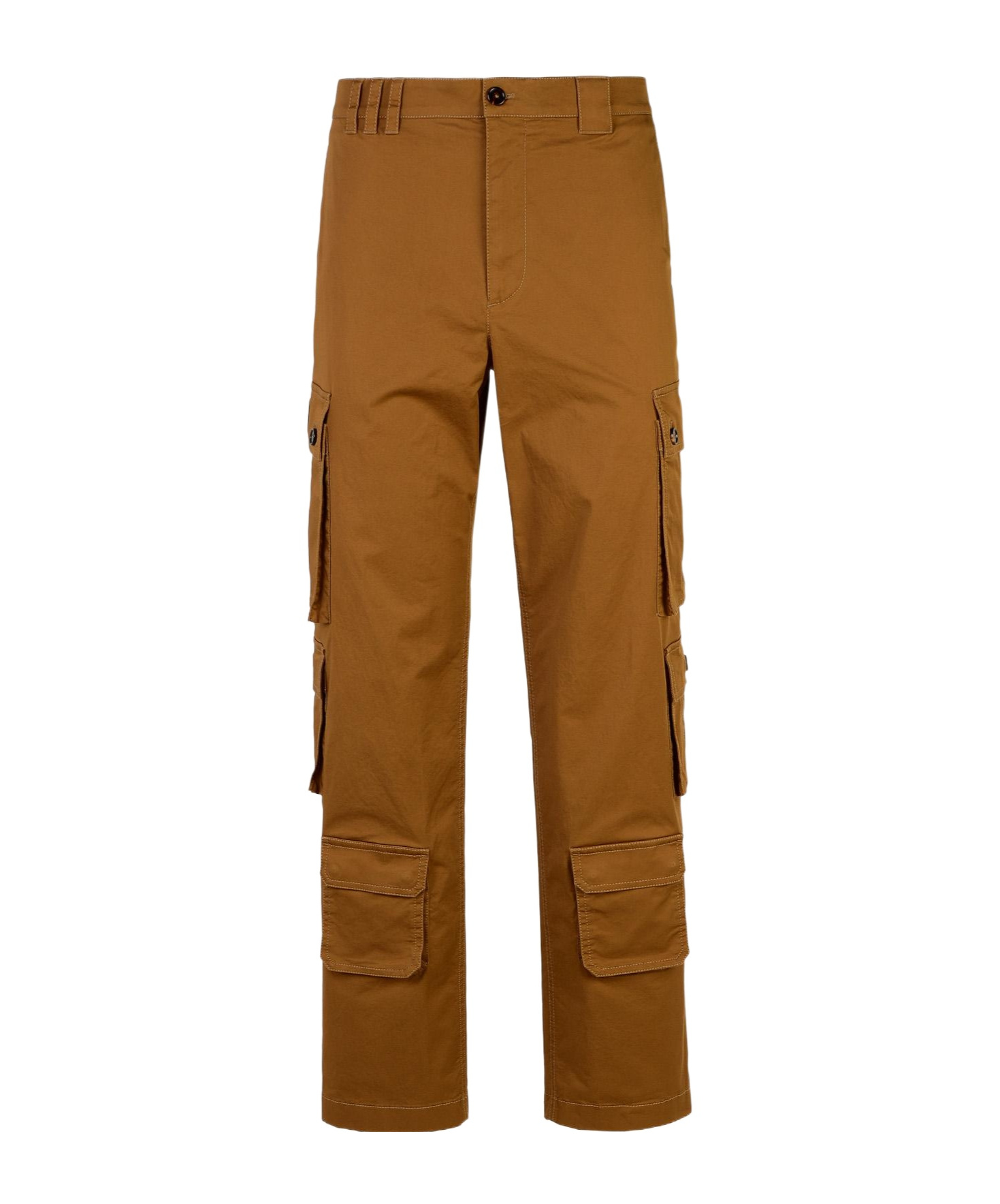Dolce & Gabbana Logo-patch Cargo Pants In Brown
