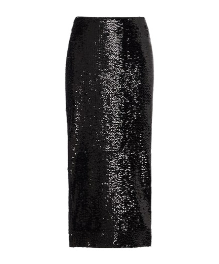 Emilia Wickstead Sequined Pencil Skirt In Black