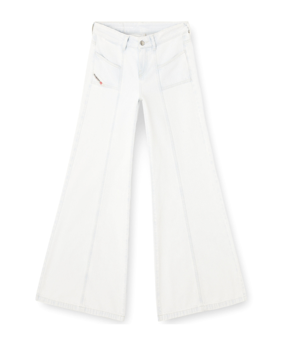Diesel D-akii 09m08 Flared Jeans In White
