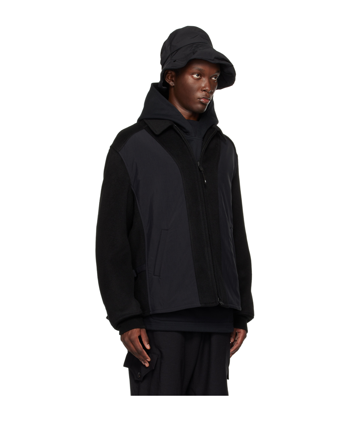 Y-3 Splice Zipper Casual Jacket In Black
