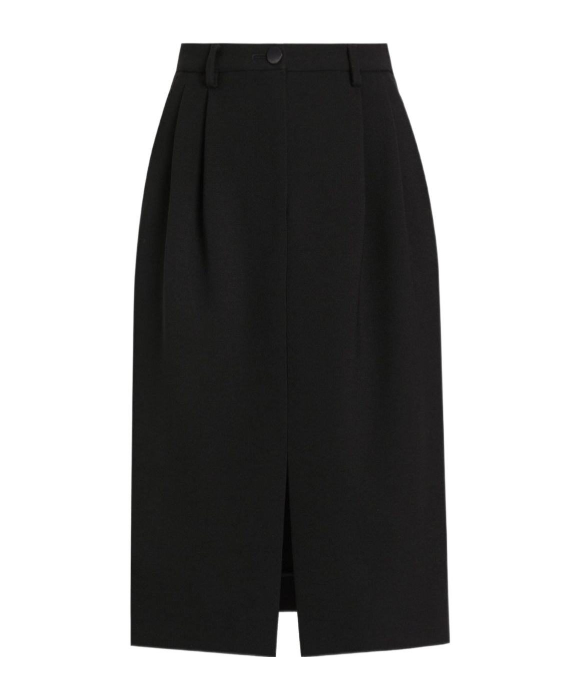 Dolce & Gabbana Double Wool Crepe Midi Skirt In Black