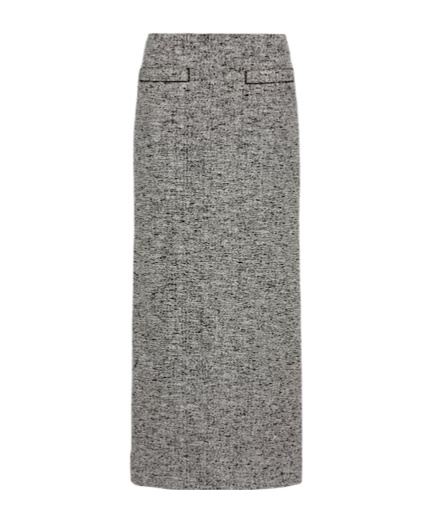Oscar De La Renta Cotton-blend Bouclé Pencil Skirt In Gray