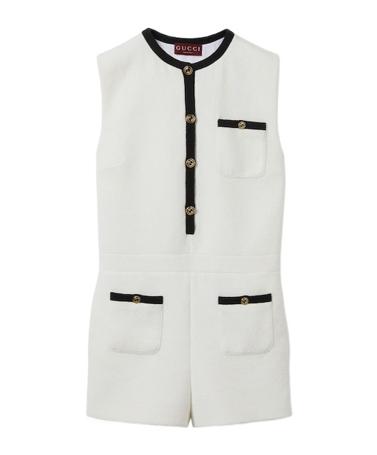 Gucci Sleeveless Jumpsuit In White