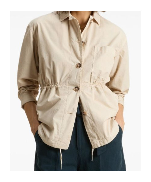 Woolrich Gabardine Overshirt In Nude