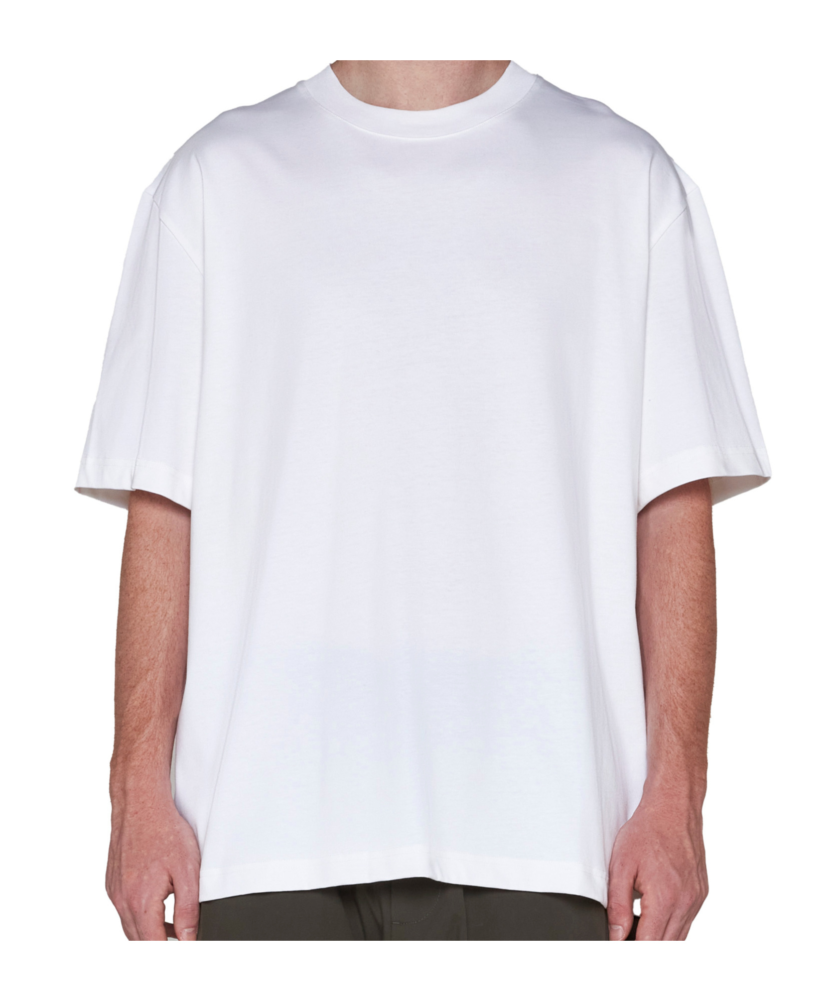 Studio Nicholson Jersey - Branded Easy Fit Ss T-shirt White Relaxed Fit T-shirt - Piu In White