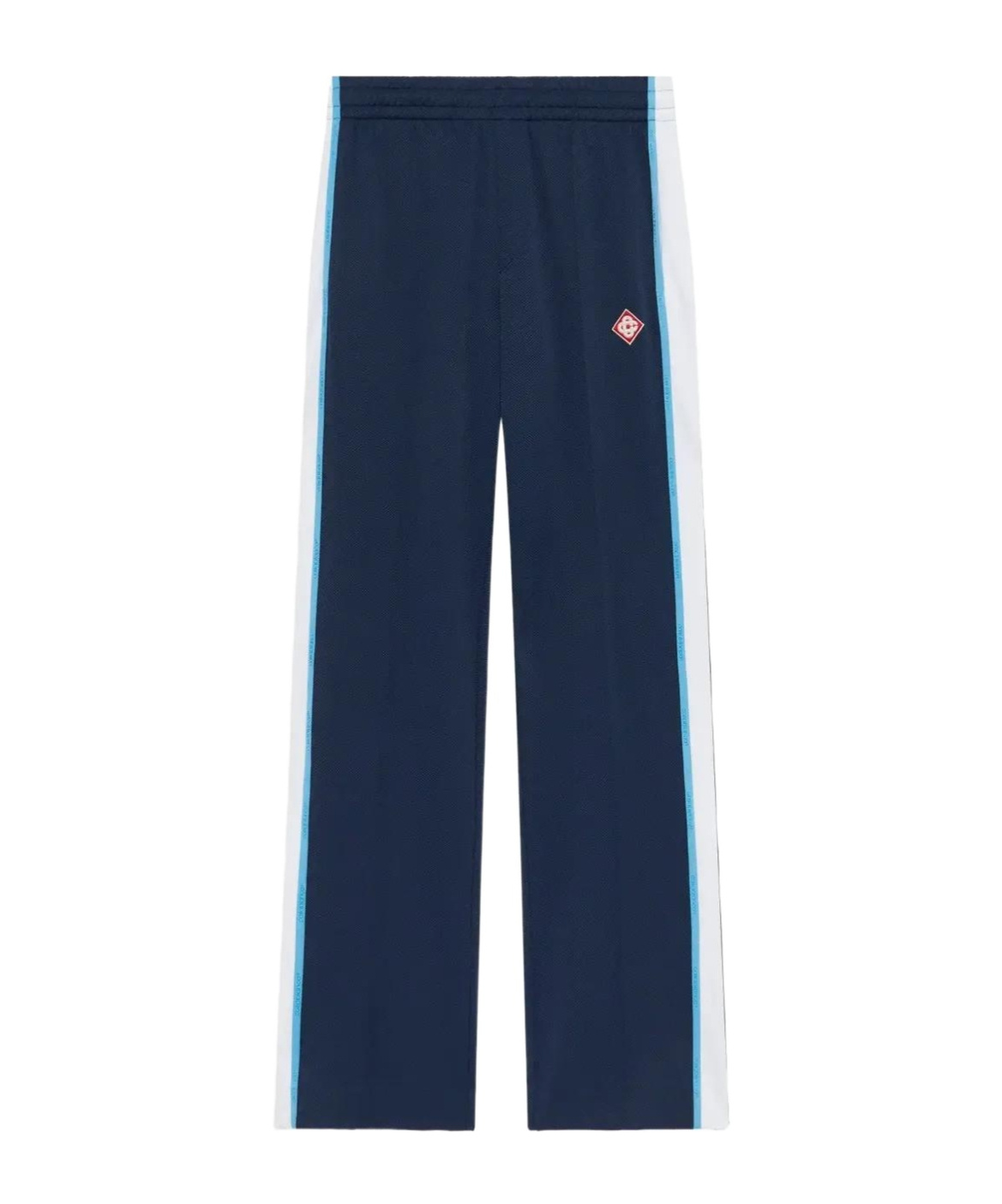 Casablanca Mens Navy / White Striped Embroidered-logo Woven Jogging Bottoms Xl In Blue
