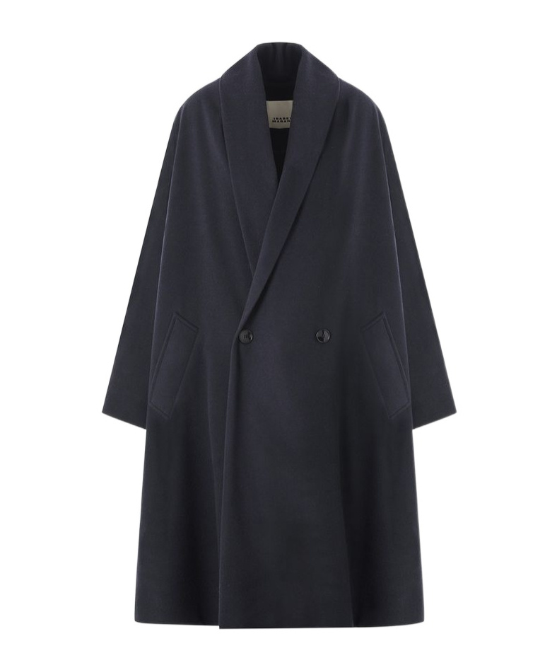Isabel Marant Long Sleeve Coat In Blue