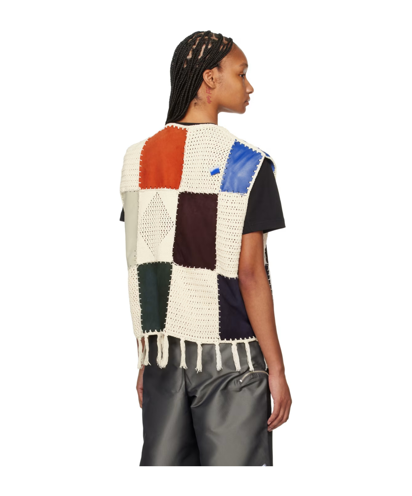 Ader Error Round-neck Splicing Vest In Multicolor