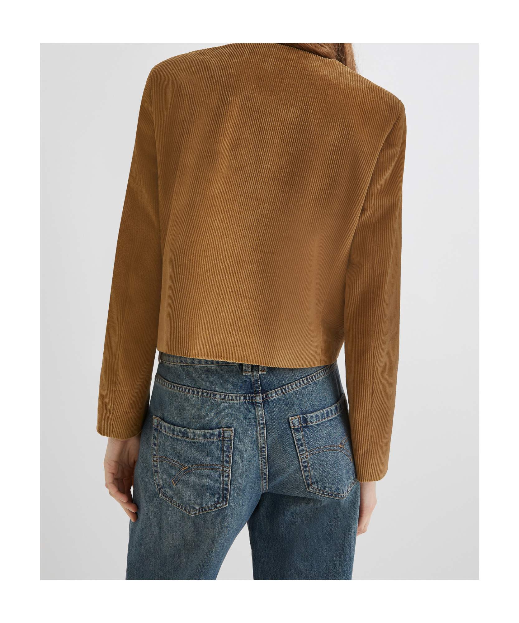 Marella Velvet Boxy Jacket - Olive In Brown