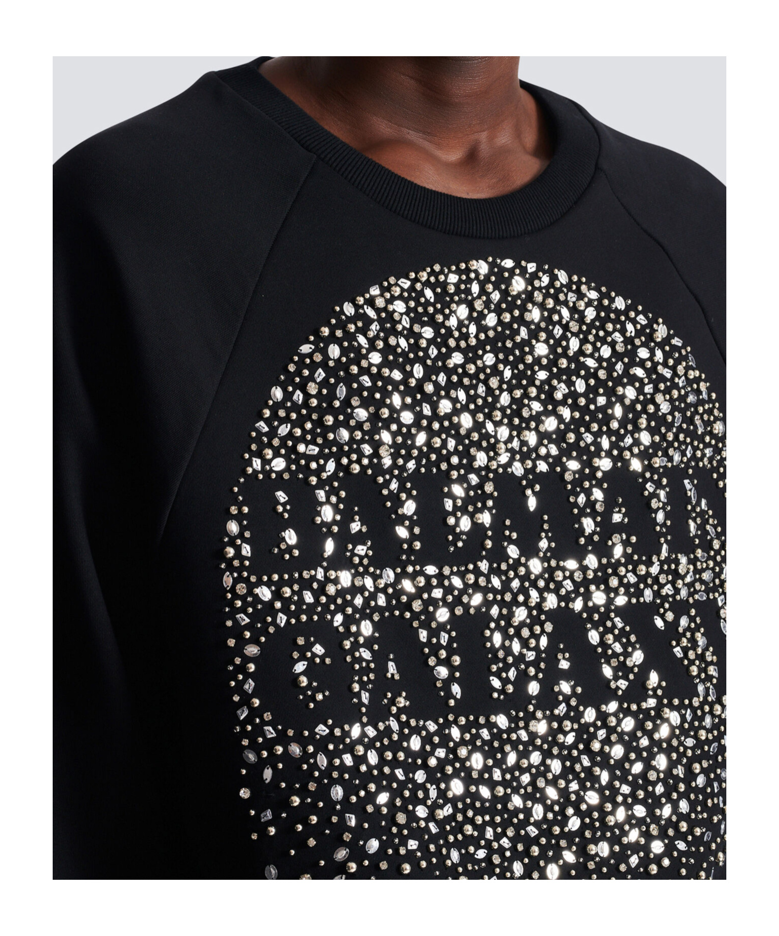 Shop Balmain Galaxy Embroidered Sweatshirt In Black