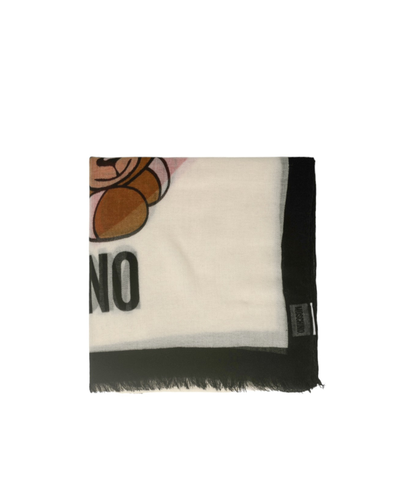 Moschino Teddy Bear Printed Scarf In Nude