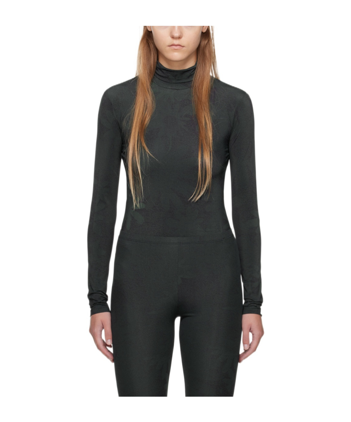 Shop Mm6 Maison Margiela High-collar Long-sleeved Jumpsuit In Green
