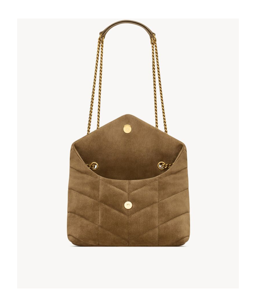 Saint Laurent Toy Puffer Logo Shoulder Bag In Brown