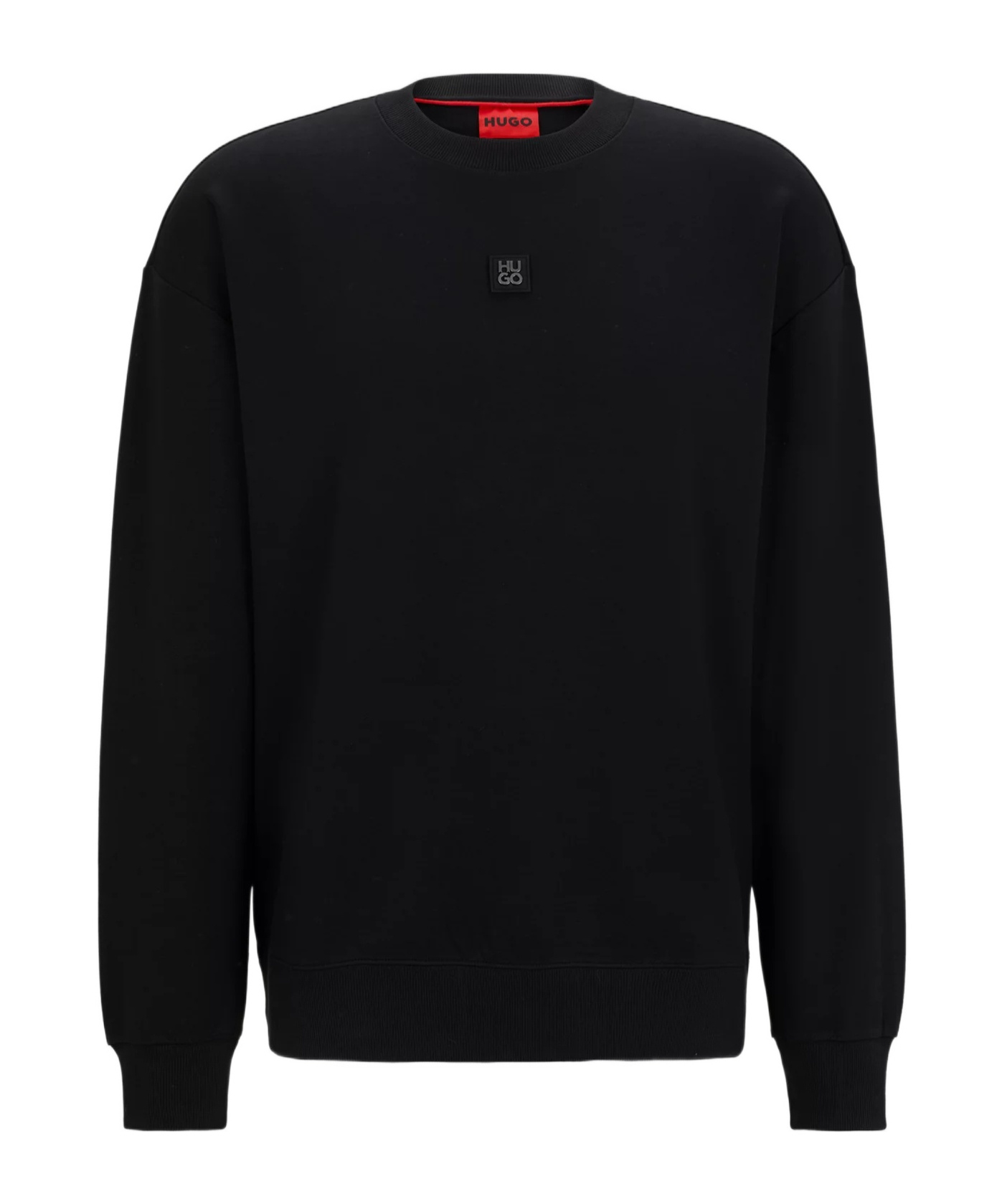 HUGO BOSS LOGO-PATCH STRETCH-COTTON HOODIE