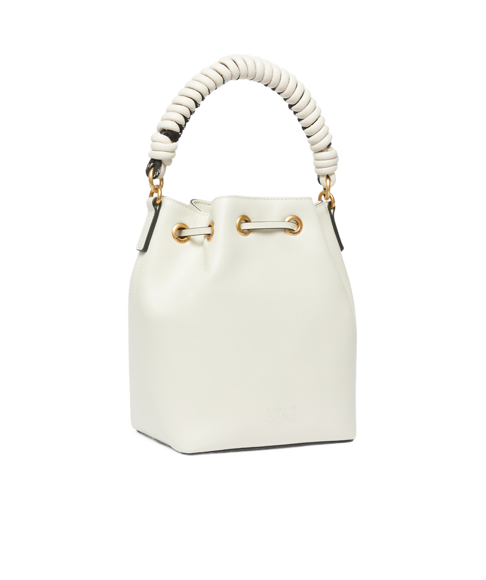 Pinko Drawstring Handbag In White