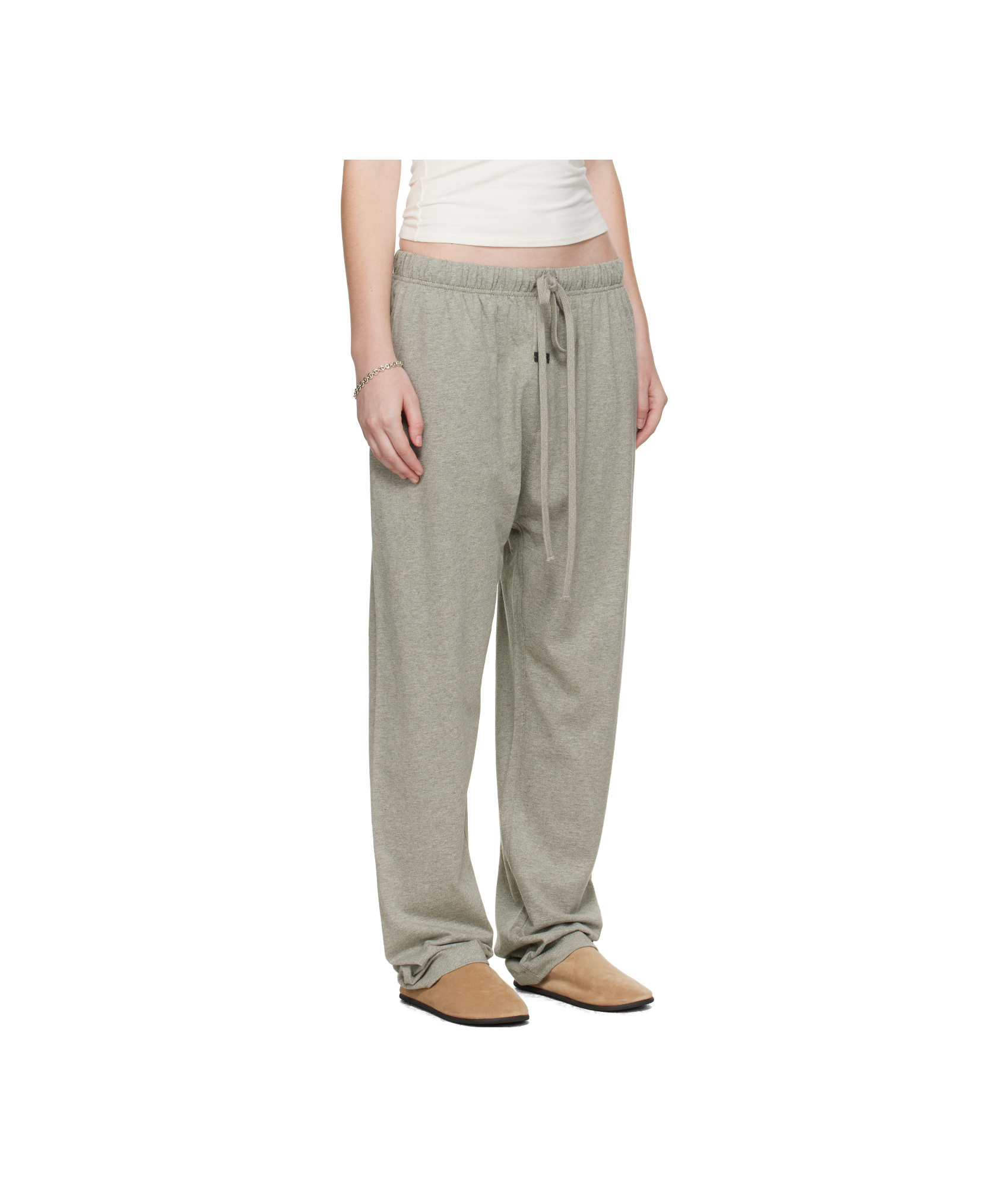 Essentials Logo-banded Track Pants In Gray