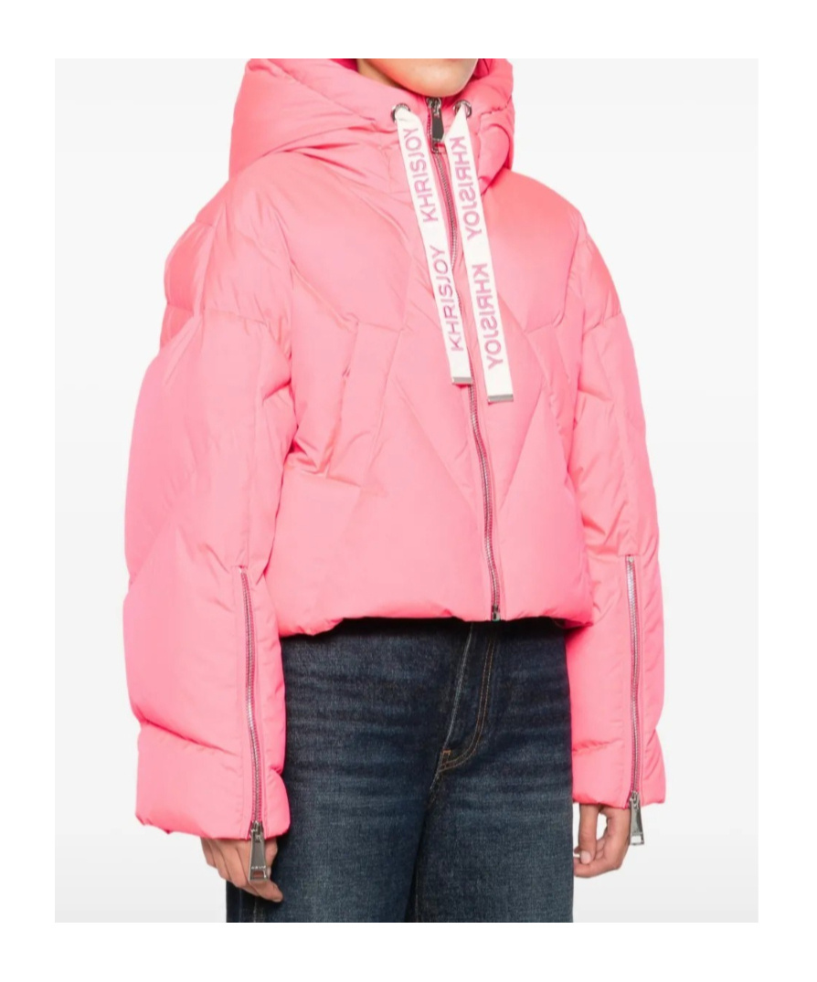 Khrisjoy Long-sleeved Hooded Down Jacket In Pink