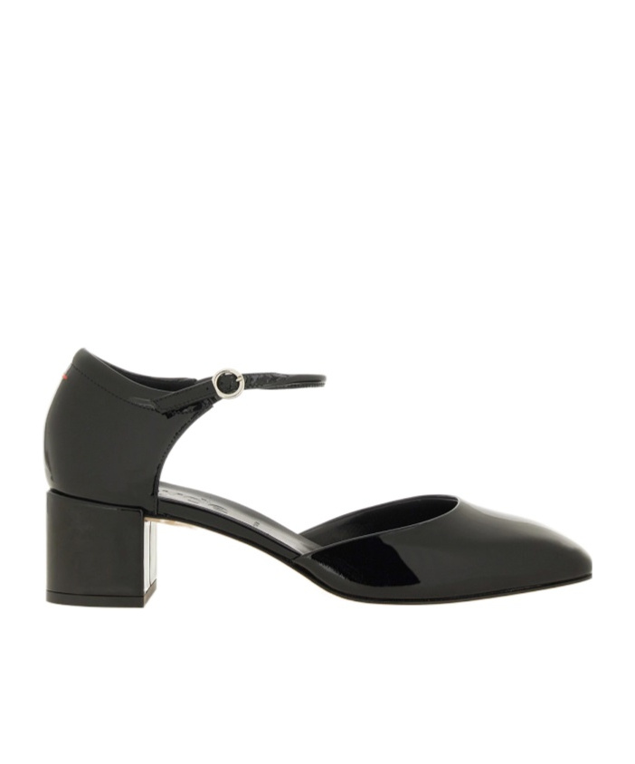 Aeyde Black Magda Leather Mary-jane Heels In Black
