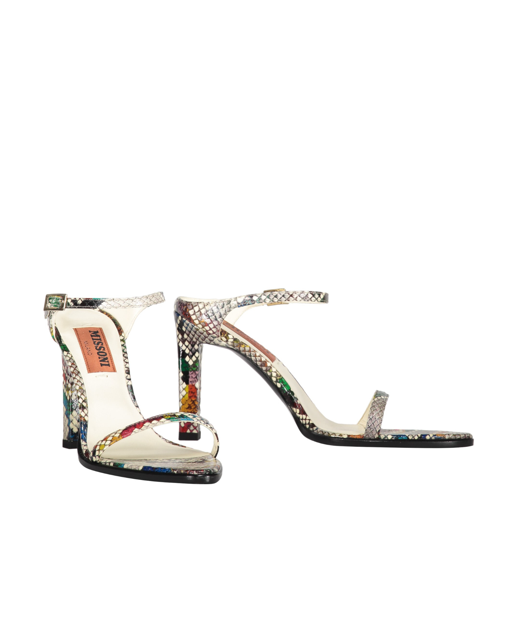 Shop Missoni 90mm Snakeskin-print Leather Mules In Nude