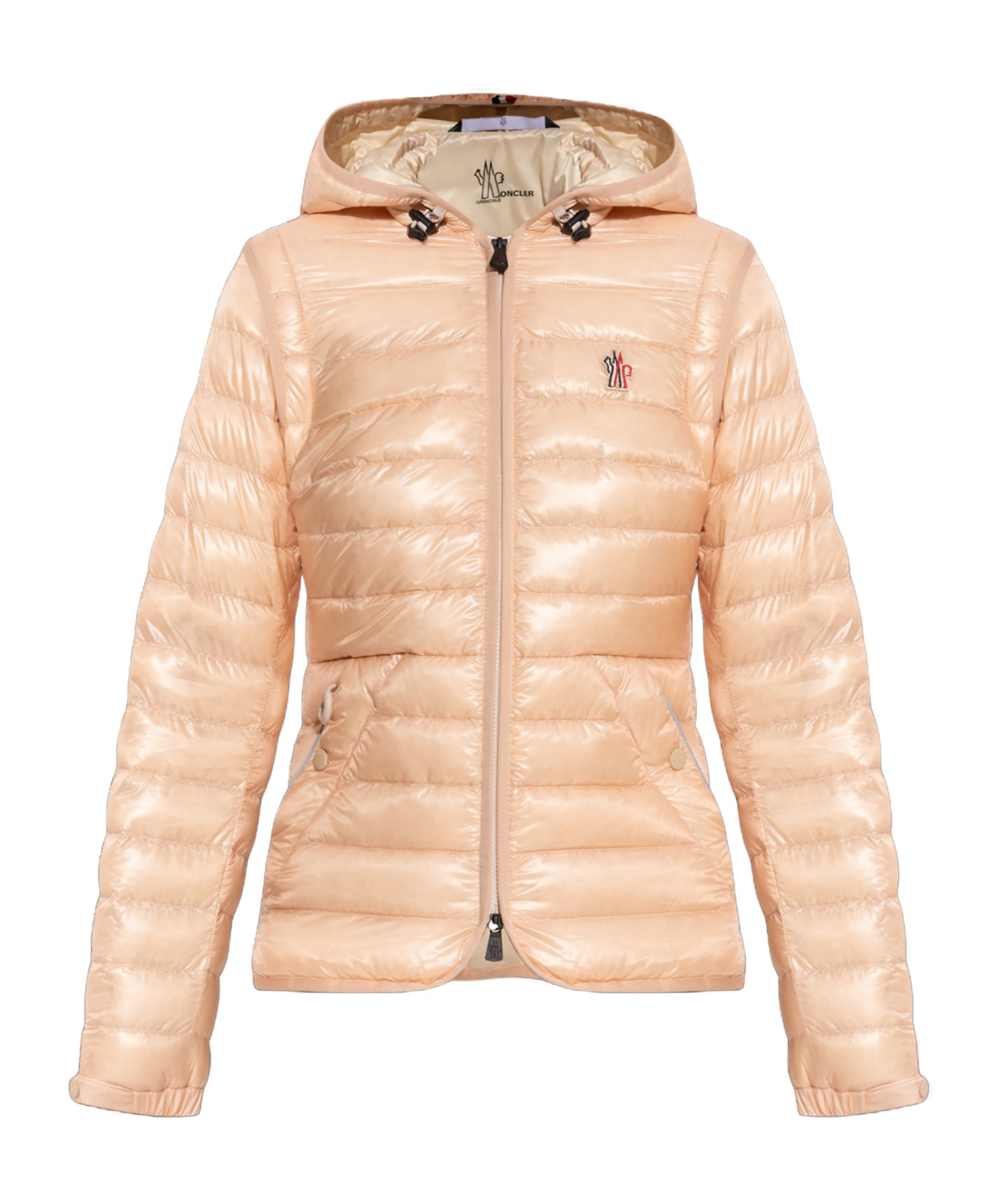 Moncler Long-sleeved Down Jacket In Nude