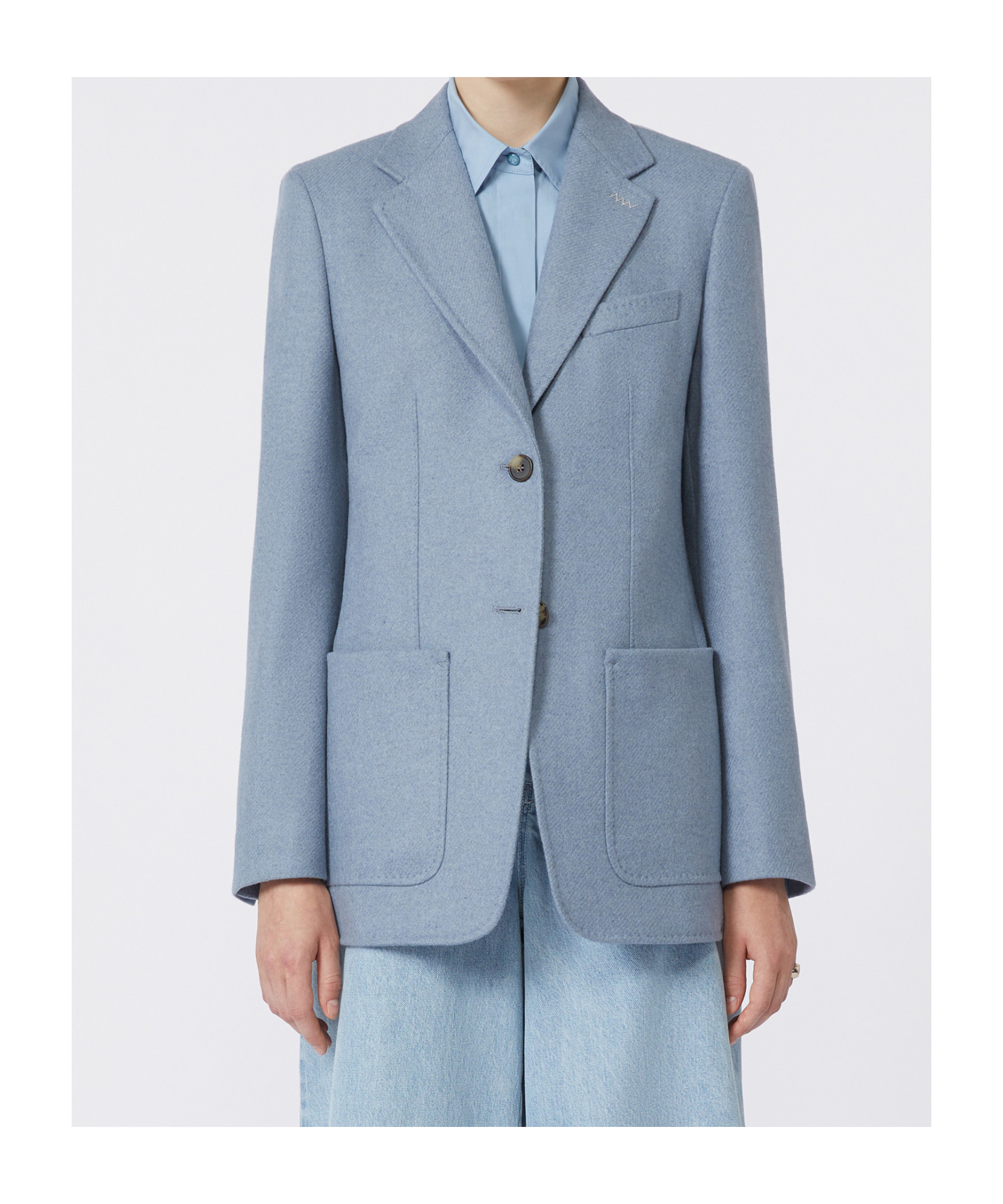 Max Mara Single Breasted Blazer In Blue